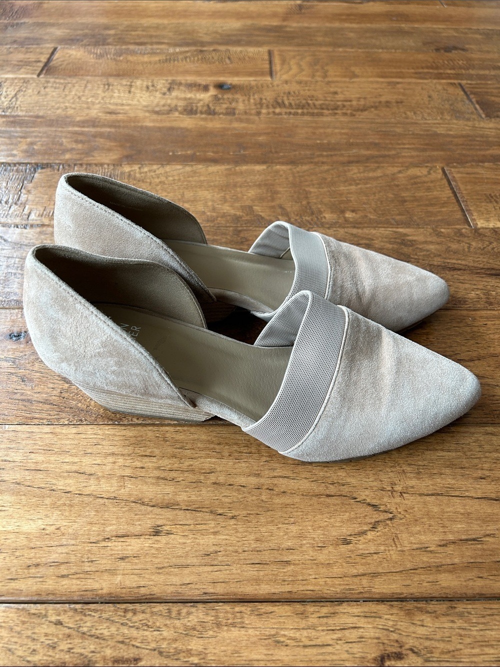 Eileen Fisher Hilly Suede D'Orsay Wedge Heel Pump Tan Size 9